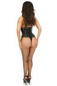 Daisy Beachwear Lavish Wet Look Faux Leather Lace-Up Under Bust Corset