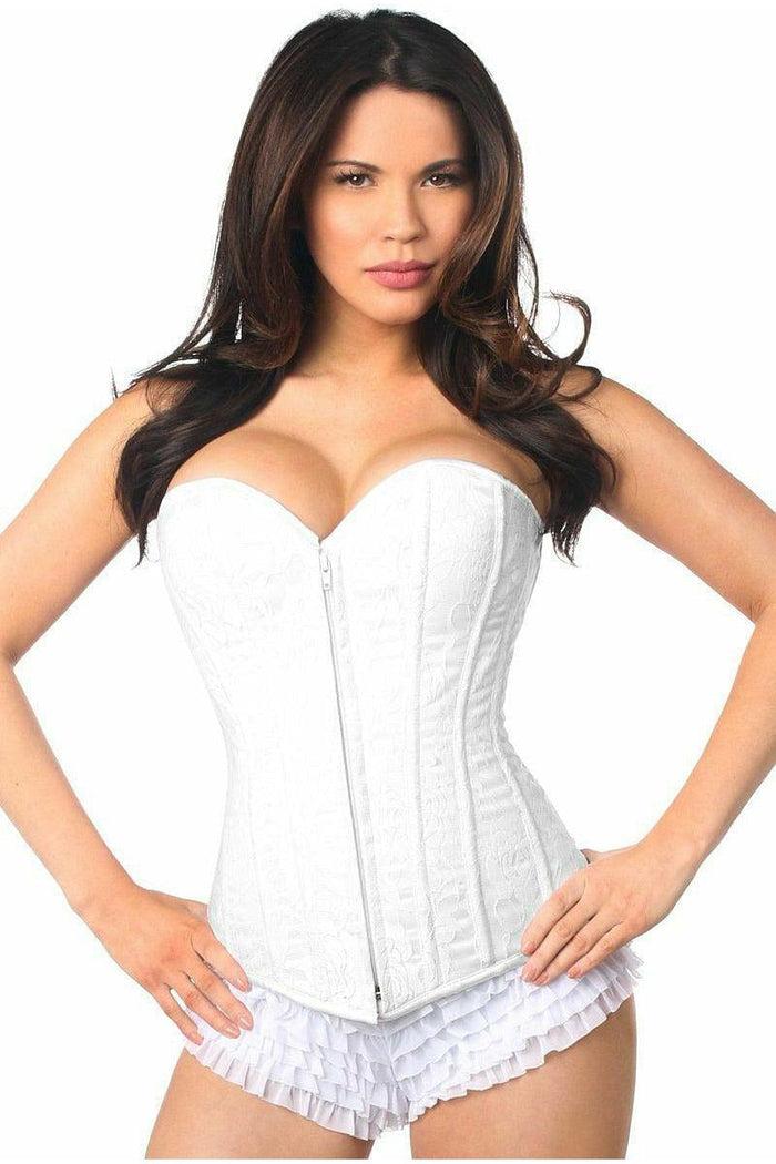 daisy beachwear Lavish White Lace Overbust Corset w/Zipper
