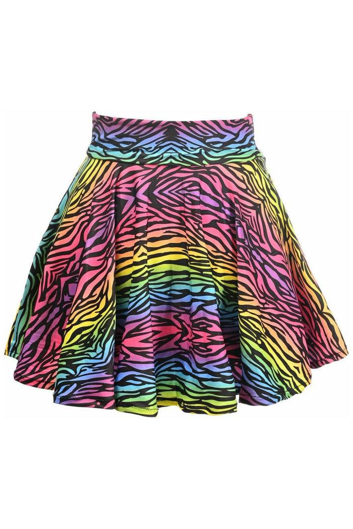 daisy beachwear Rainbow Animal Print Stretch Lycra Skirt