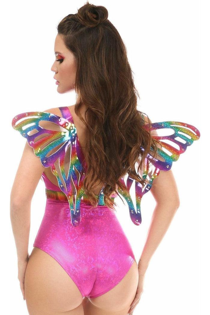 daisy beachwear Rainbow Glitter PVC Large Butterfly Wing Body Harness