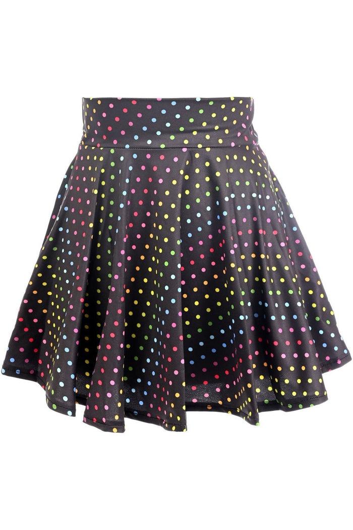 daisy beachwear Rainbow Polka Dots Print Stretch Lycra Skirt