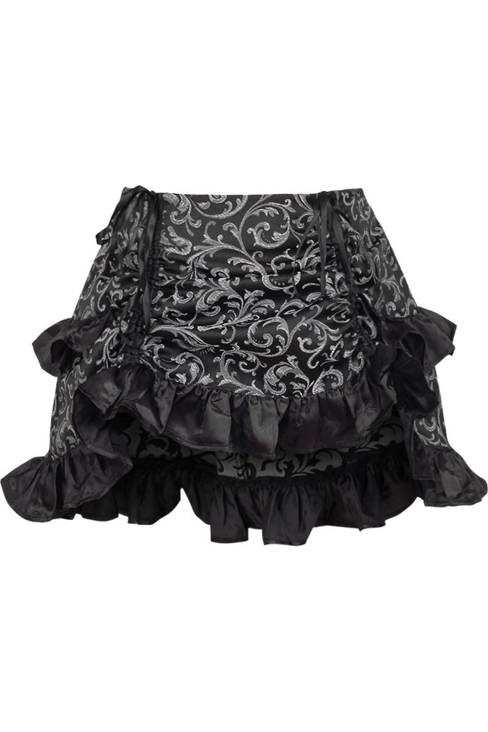 daisy beachwear Silver/Black Brocade Ruched Bustle Skirt