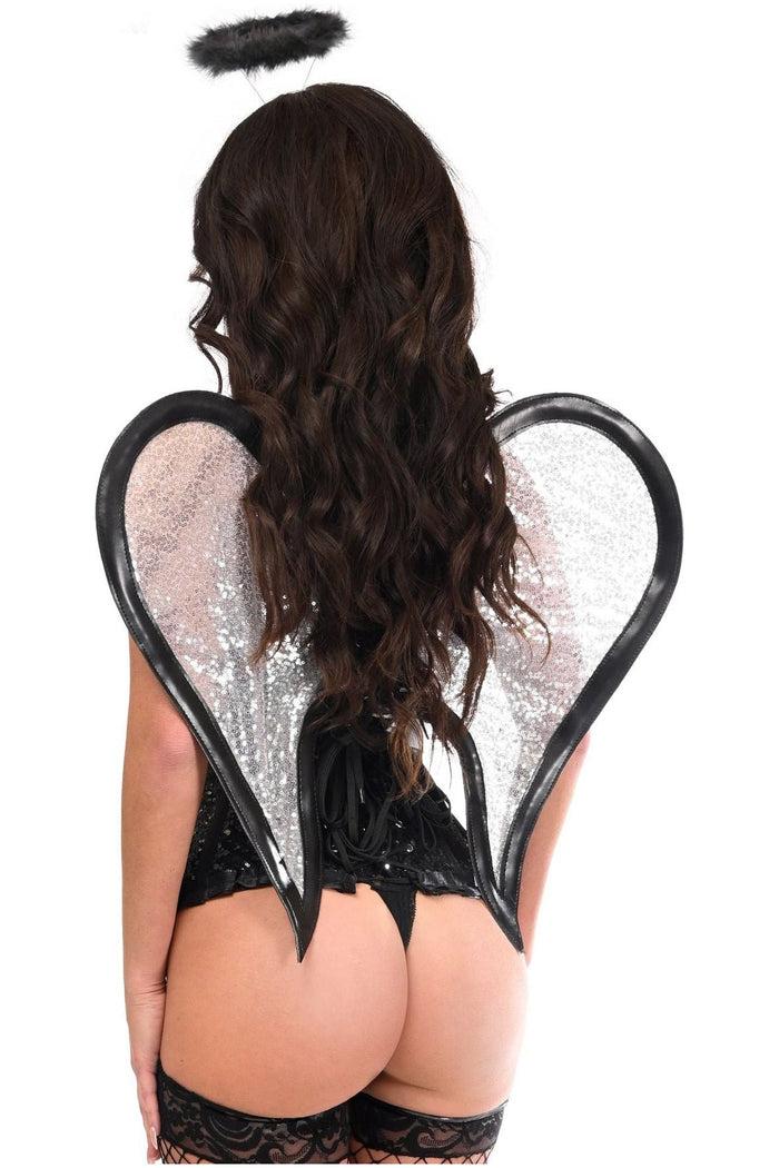 daisy beachwear Silver Sequin Angel Wings Body Harness