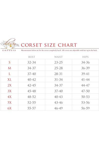 Daisy Beachwear Top Drawer 2 PC Steel Boned Nude & Black Mesh Underwire Bustier Corset & Skirt Set