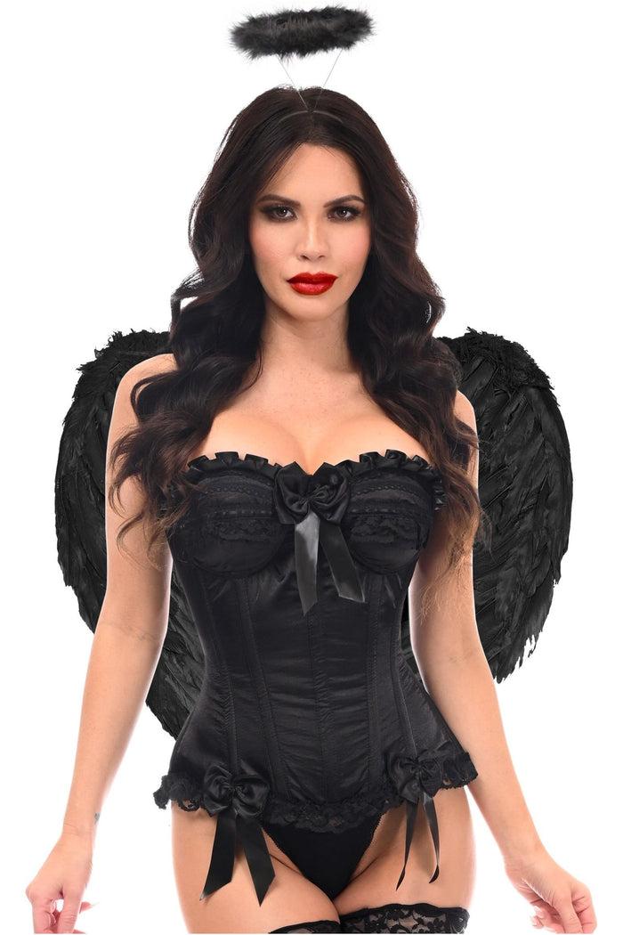 Daisy Beachwear Top Drawer 3 PC Black Burlesque Dark Angel Corset Costume