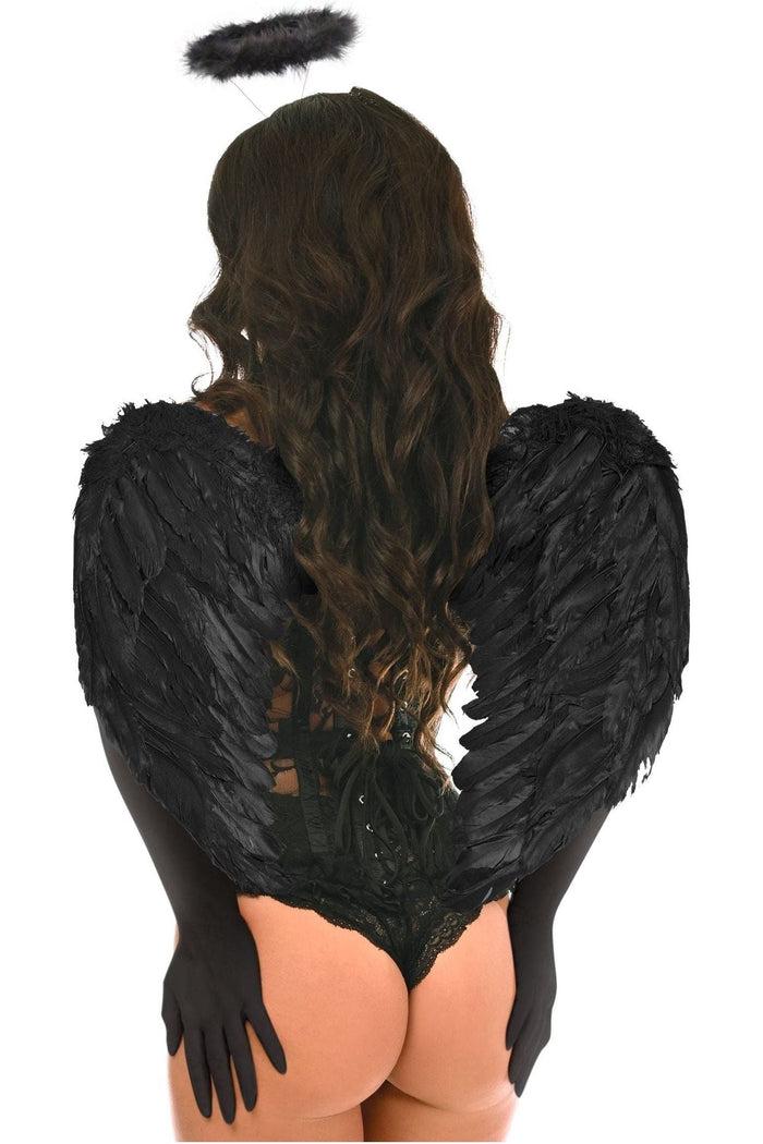 Daisy Beachwear Top Drawer 4 PC Black Lace Dark Angel Corset Costume