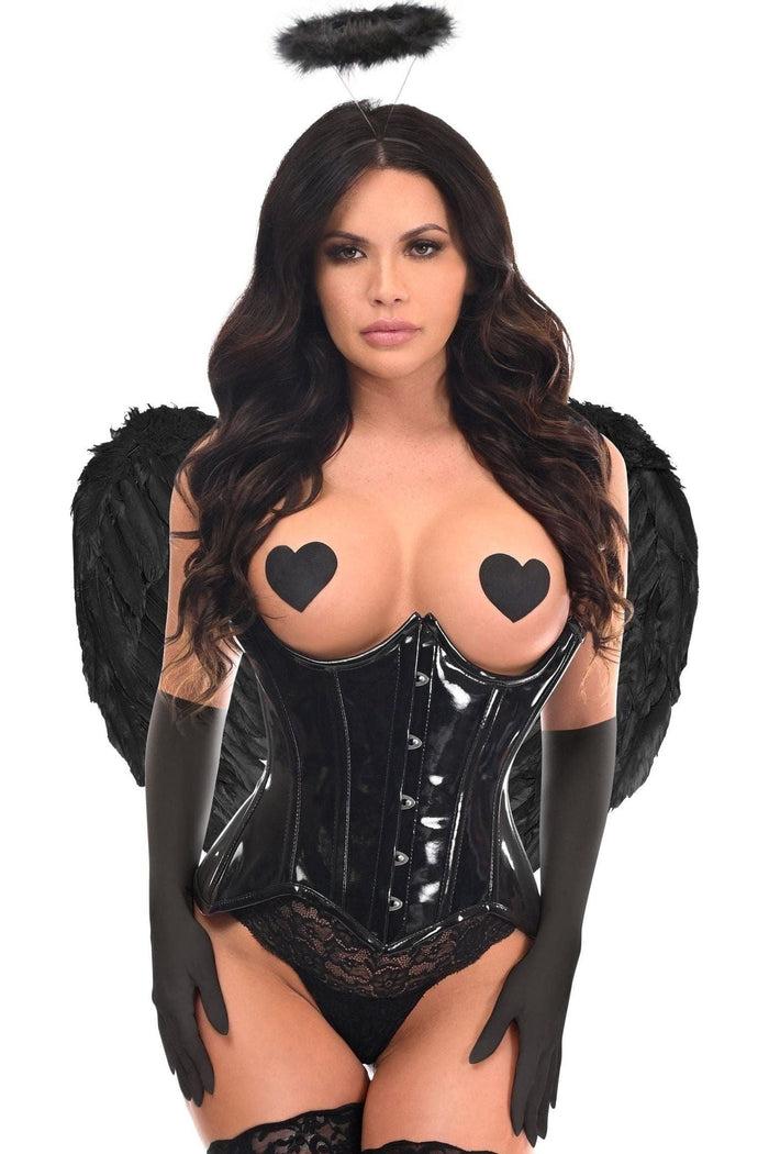 Daisy Beachwear Top Drawer 4 PC Black Patent Dark Angel Corset Costume