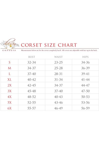 Daisy Beachwear Top Drawer 4 PC Black/Red Premium Pirate Corset Costume