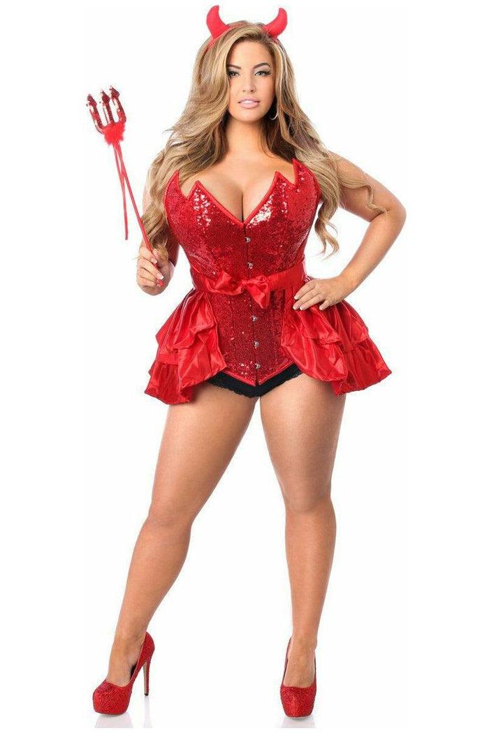 daisy beachwear Top Drawer 4 PC Daring Devil Corset Costume
