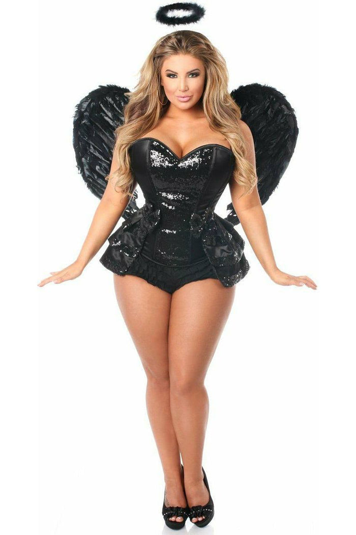 daisy beachwear Top Drawer 4 PC Midnight Angel Corset Costume
