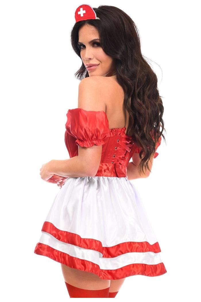 Daisy Beachwear Top Drawer 4 PC Naughty Nurse Corset Costume