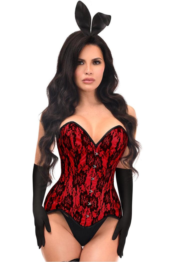 Daisy Beachwear Top Drawer 4 PC Premium Red Bunny Corset Costume