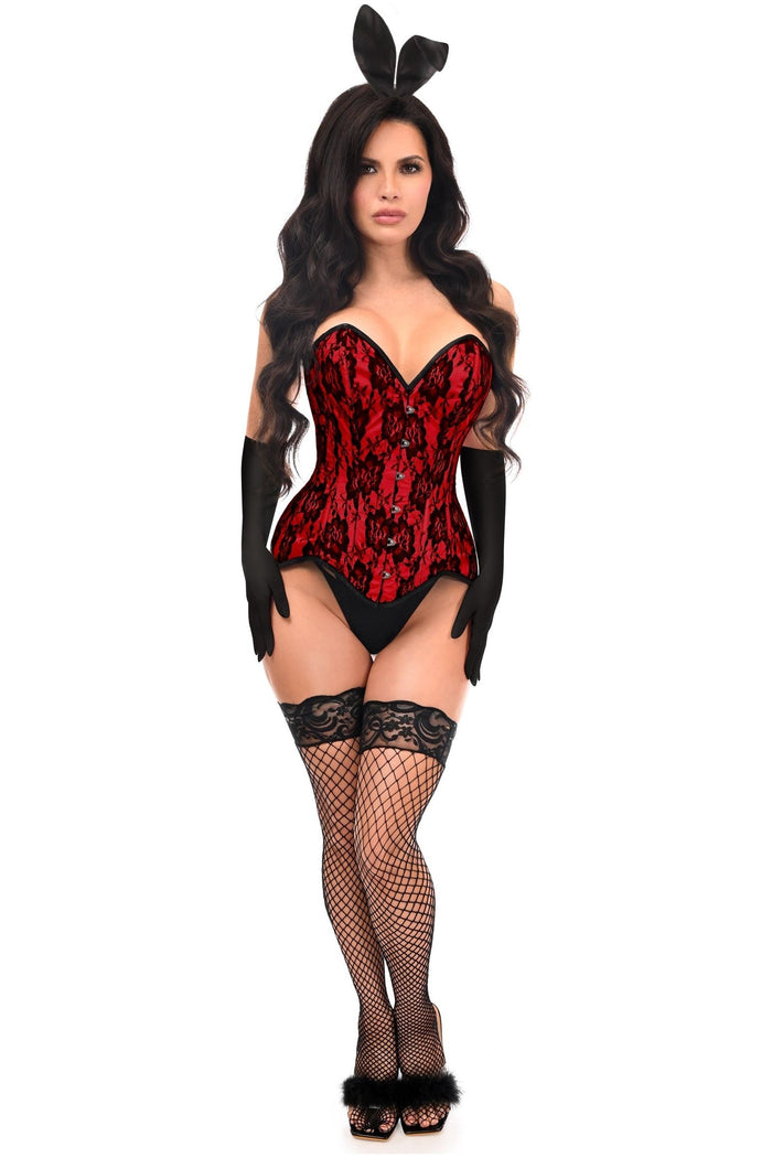 daisy beachwear Top Drawer 4 PC Premium Red Bunny Corset Costume