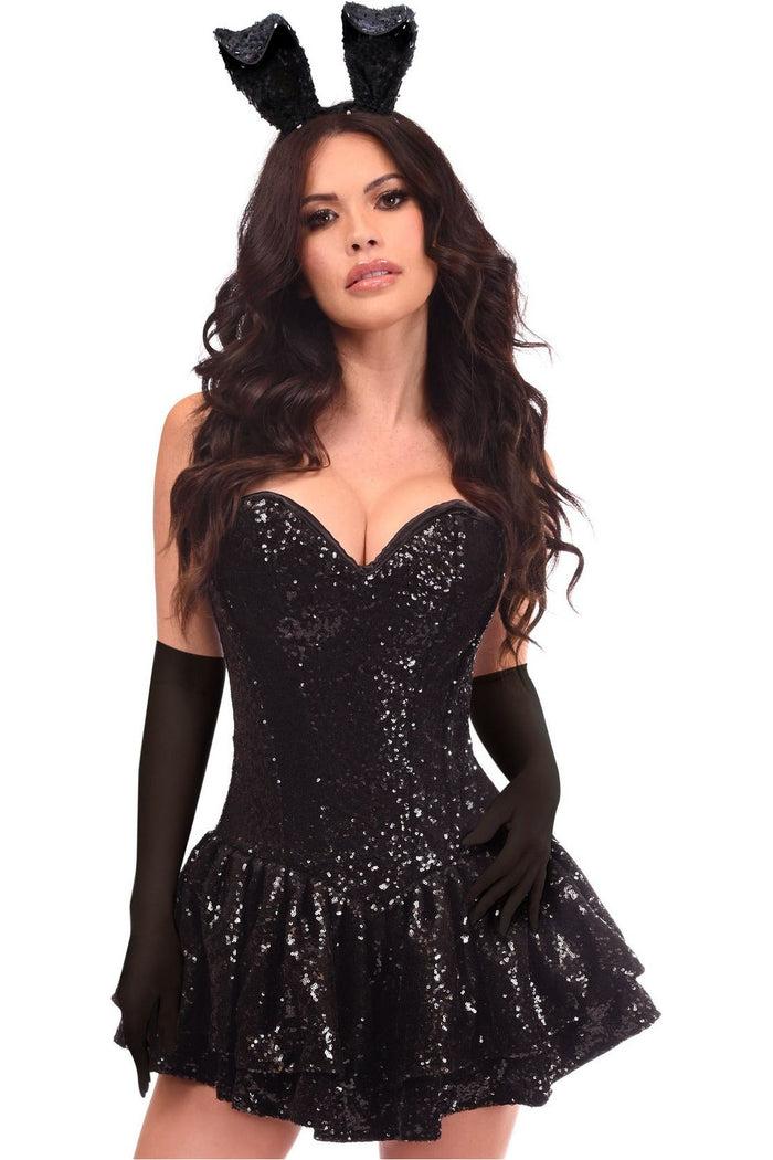 Daisy Beachwear Top Drawer 4 PC Sequin Bunny Corset Dress Costume