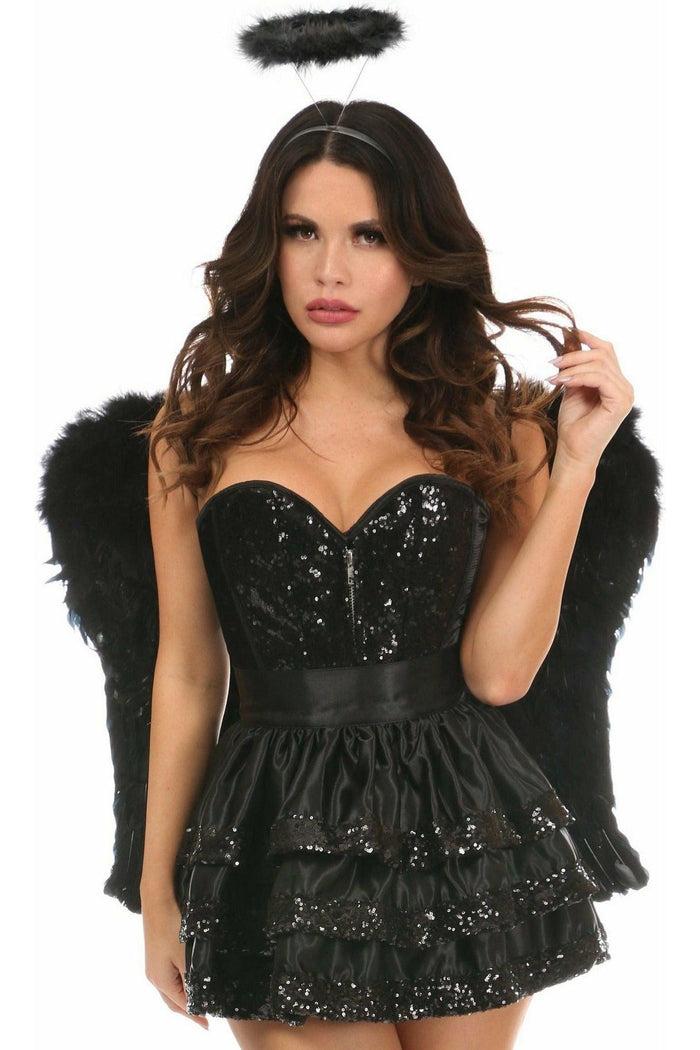 Daisy Beachwear Top Drawer 4 PC Sequin Dark Angel Corset Costume