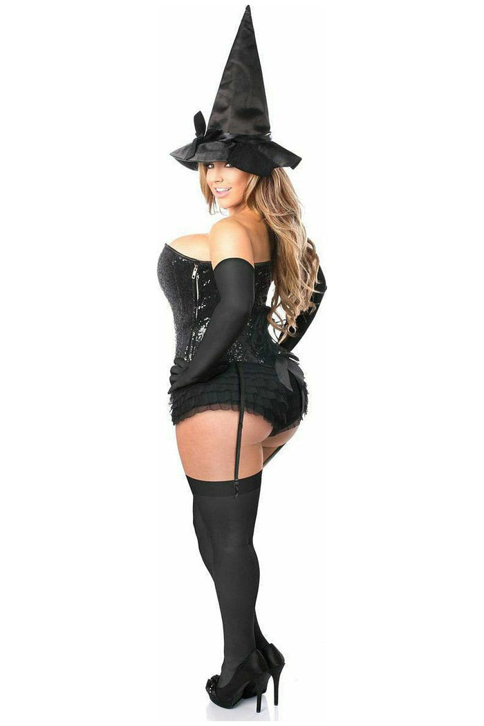 Daisy Beachwear Top Drawer 4 PC Sequin Witch Corset Costume