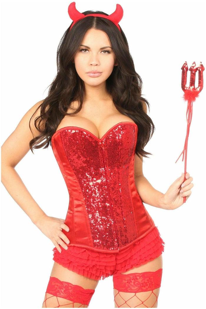 Daisy Beachwear Top Drawer 4 PC Sexy Devil Corset Costume