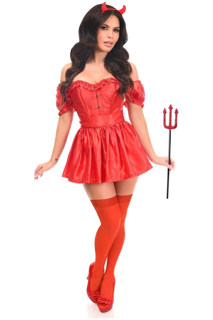 daisy beachwear Top Drawer 4 PC Sexy Devil Corset Costume