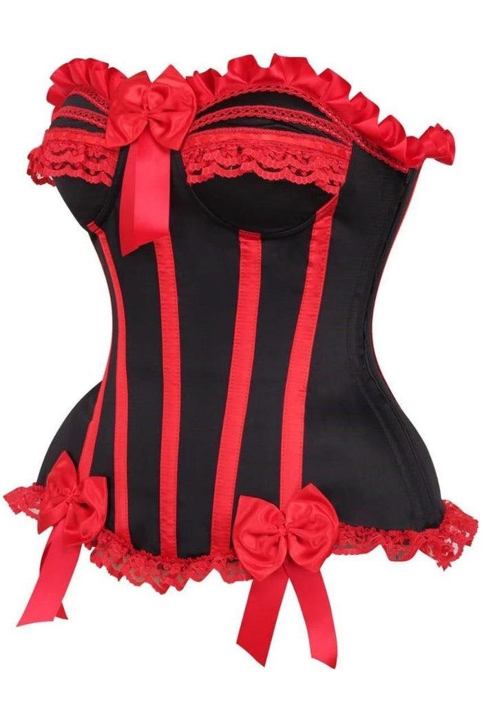 Daisy Beachwear Top Drawer Black/Red Steel Boned Burlesque Corset