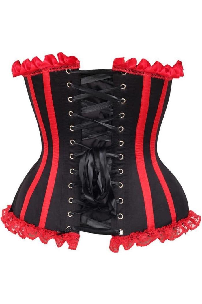 Daisy Beachwear Top Drawer Black/Red Steel Boned Burlesque Corset