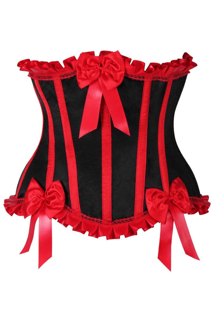 daisy beachwear Top Drawer Black/Red Steel Boned Burlesque Underbust Corset Waist Cincher