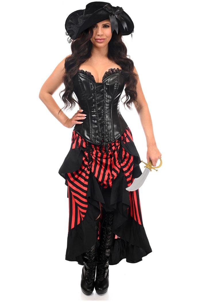 daisy beachwear Top Drawer Black/Red Striped Premium Corset Costume