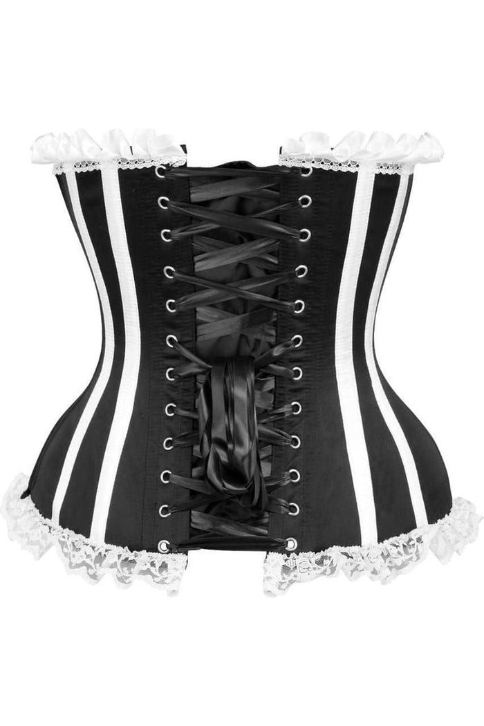 Daisy Beachwear Top Drawer Black/White Steel Boned Burlesque Corset