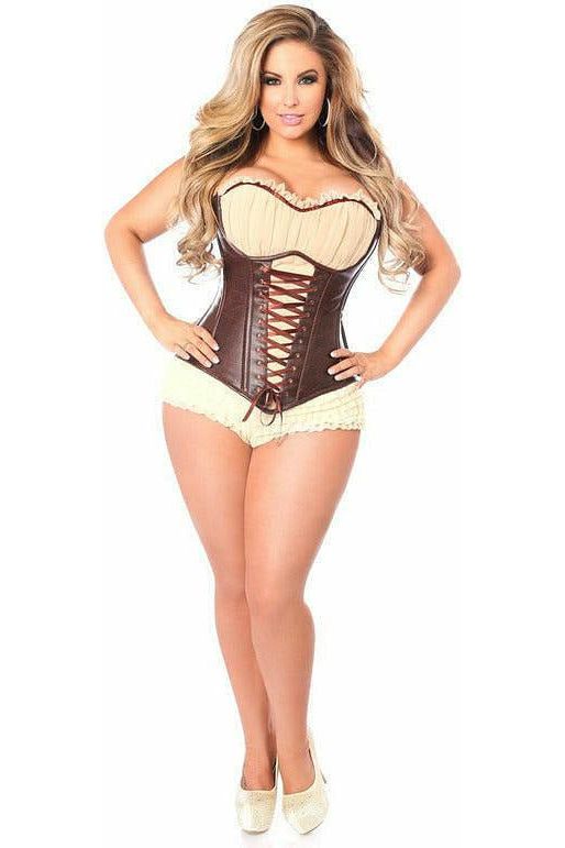 Daisy Beachwear Top Drawer Faux Leather Steel Boned Ren Faire Corset