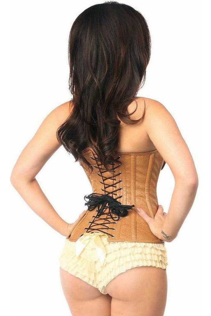 Daisy Beachwear Top Drawer Faux Leather Steel Boned Ren Faire Corset