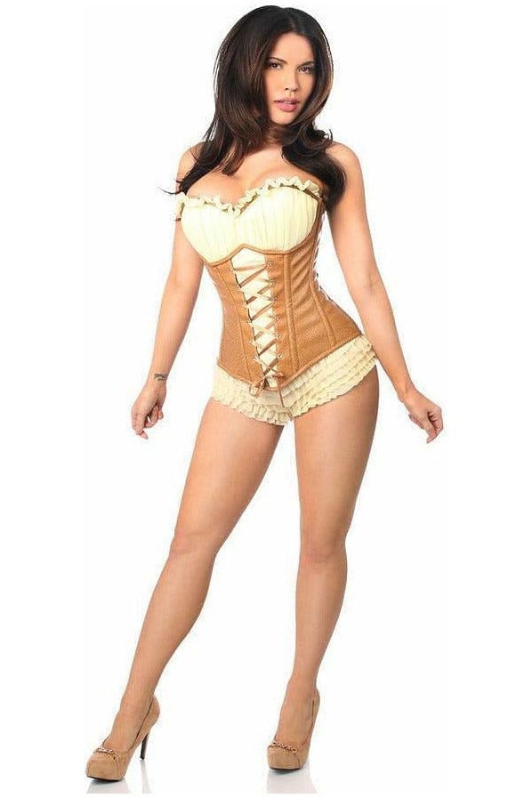 Daisy Beachwear Top Drawer Faux Leather Steel Boned Ren Faire Corset