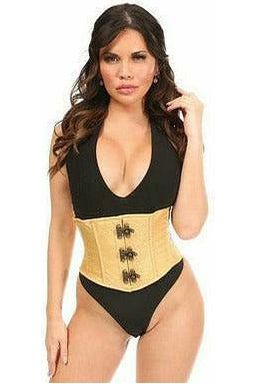 Daisy Beachwear Top Drawer Gold Brocade Steel Boned Mini Cincher W/Clasps
