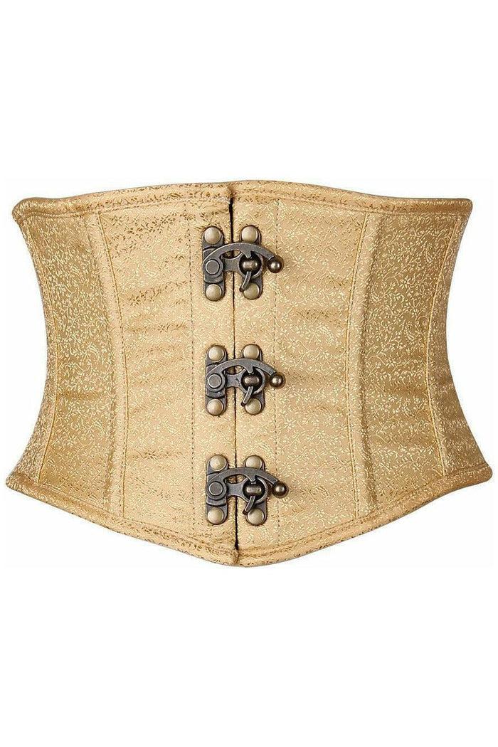 daisy beachwear Top Drawer Gold Brocade Steel Boned Mini Cincher w/Clasps