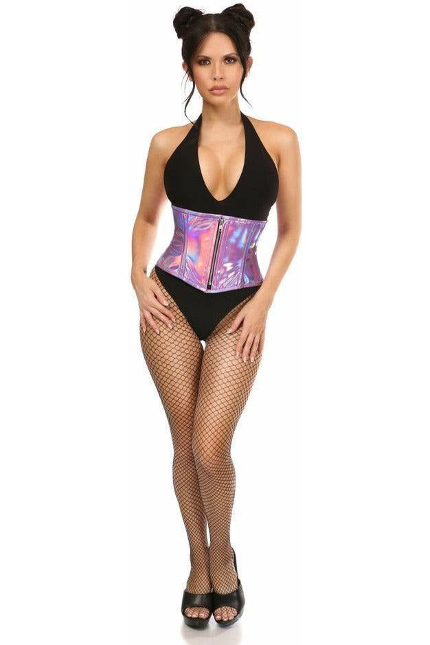 Daisy Beachwear Top Drawer Lavender Holo Steel Boned Mini Cincher