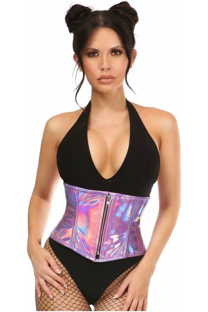 daisy beachwear Top Drawer Lavender Holo Steel Boned Mini Cincher