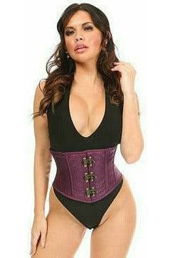Daisy Beachwear Top Drawer Plum Brocade Steel Boned Mini Cincher W/Clasps