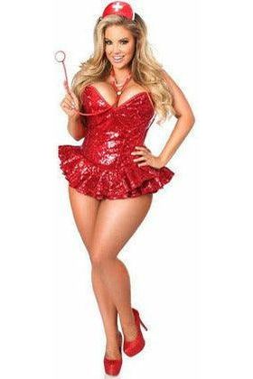 daisy beachwear Top Drawer Premium Sequin Nurse Corset Dress Costume