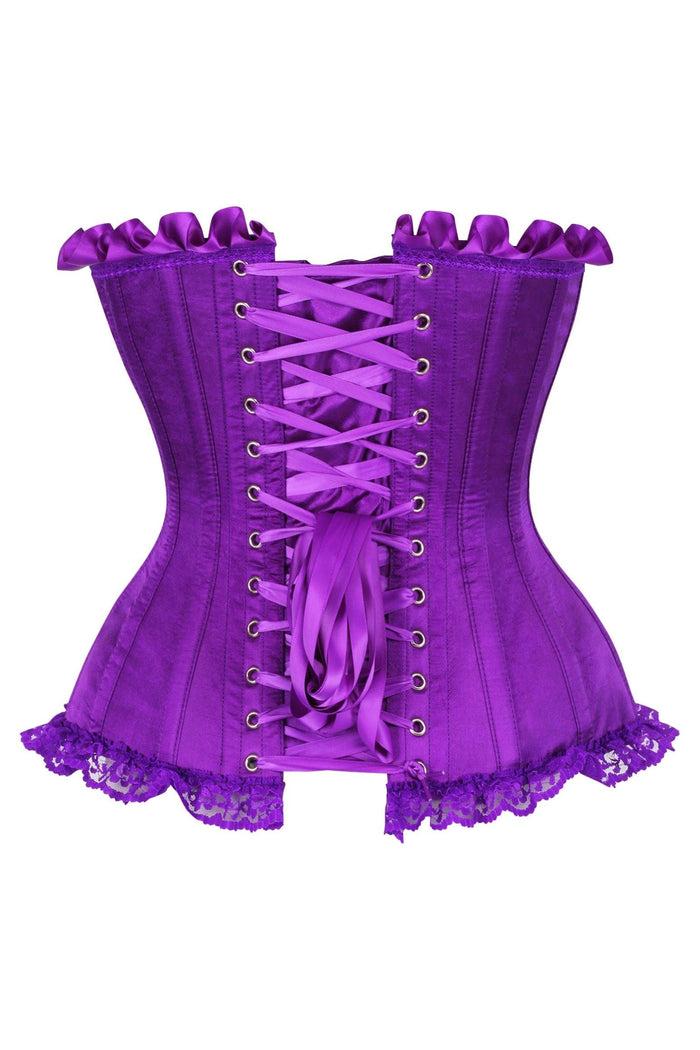 Daisy Beachwear Top Drawer Purple Satin Steel Boned Burlesque Corset