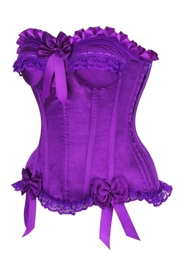 Daisy Beachwear Top Drawer Purple Satin Steel Boned Burlesque Corset