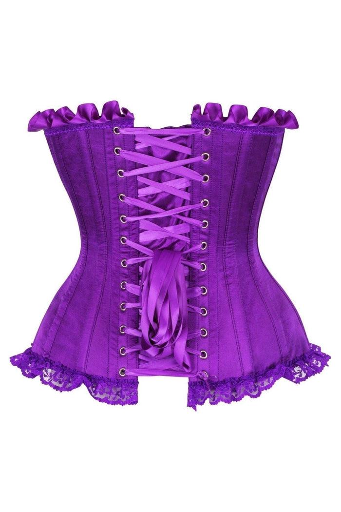 Daisy Beachwear Top Drawer Purple Satin Steel Boned Burlesque Corset