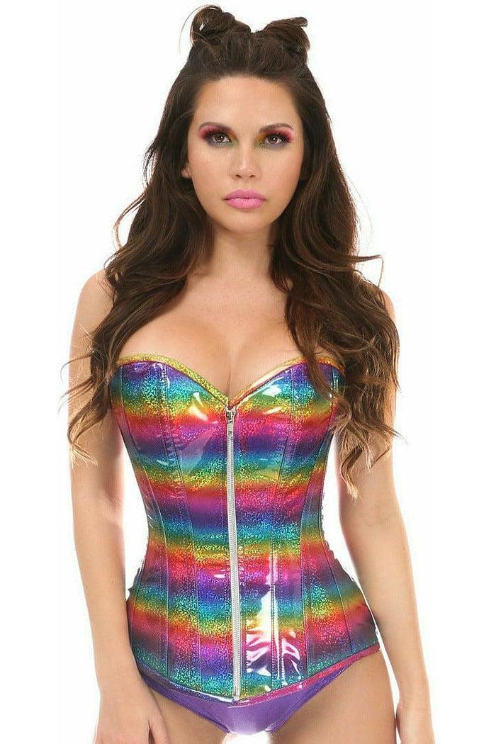 daisy beachwear Top Drawer Rainbow Glitter Steel Boned Corset