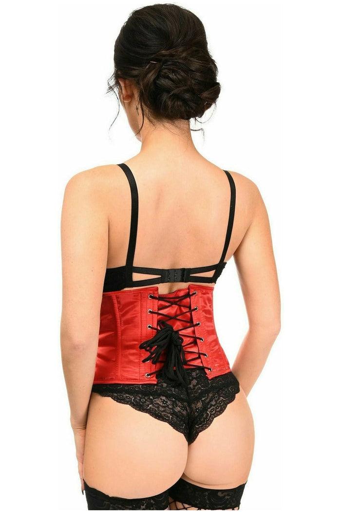 Daisy Beachwear Top Drawer Red Satin Steel Boned Mini Cincher
