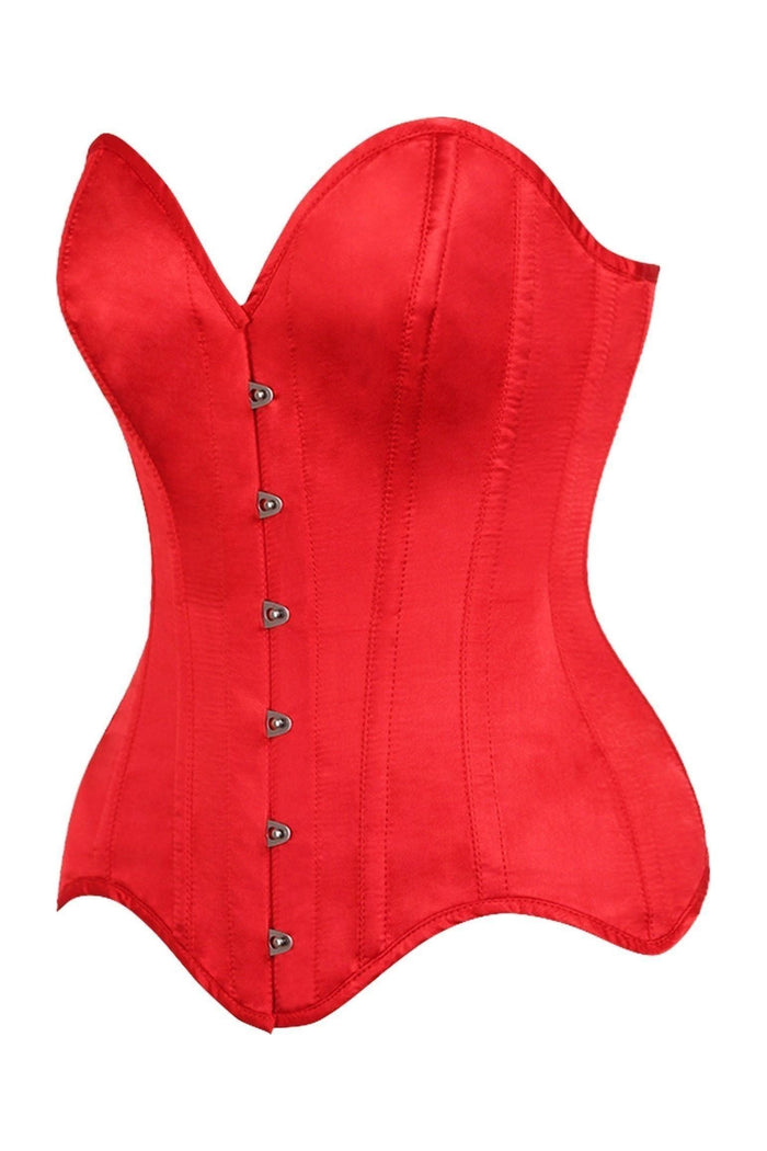 Daisy Beachwear Top Drawer Red Satin Steel Boned Overbust Corset