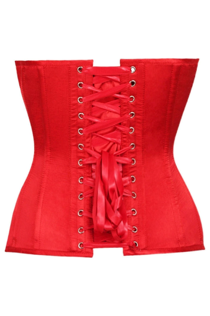 Daisy Beachwear Top Drawer Red Satin Steel Boned Overbust Corset