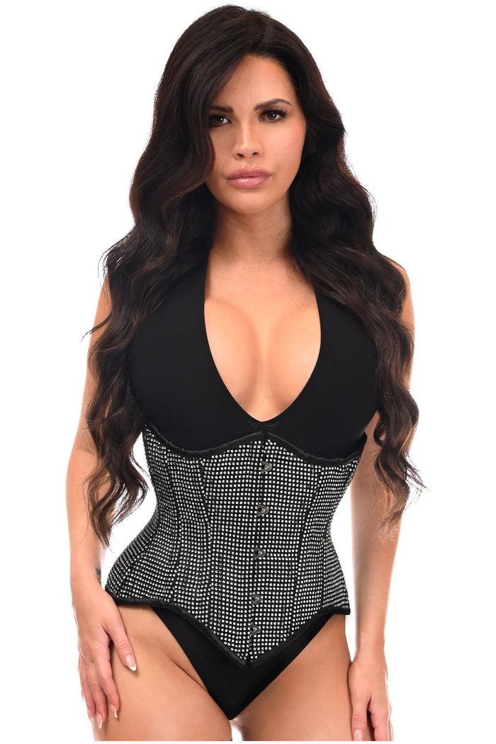 daisy beachwear Top Drawer Rhinestone Double Steel Boned Underbust Waist Cincher Corset