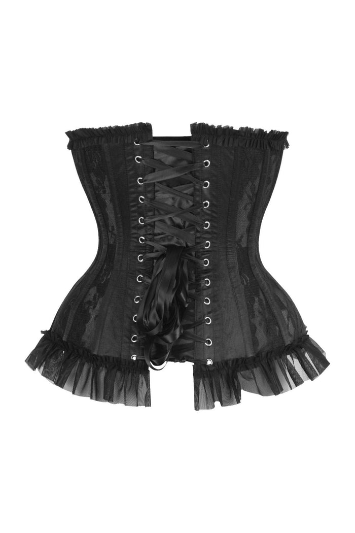 Daisy Beachwear Top Drawer Steel Boned Black Lace Underwire Burlesque Underbust Corset Cincher