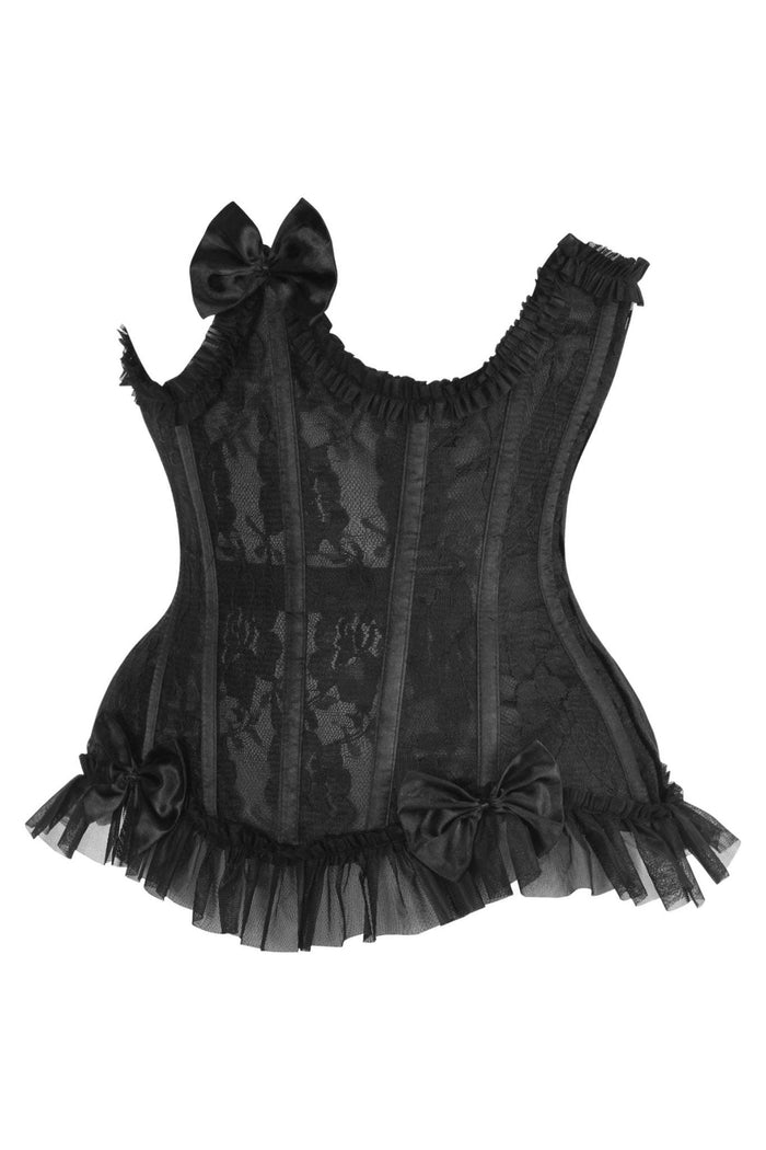 Daisy Beachwear Top Drawer Steel Boned Black Lace Underwire Burlesque Underbust Corset Cincher