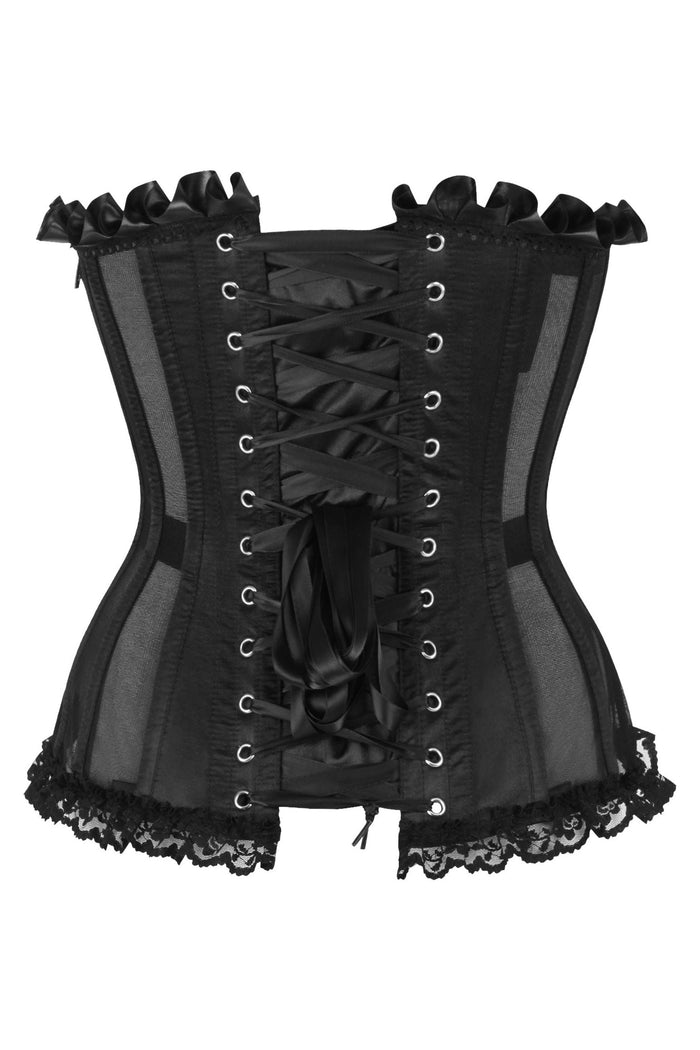 Daisy Beachwear Top Drawer Steel Boned Black Mesh Underwire Bustier Corset