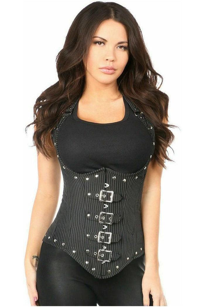 daisy beachwear Top Drawer Steel Boned Pinstripe Underbust Corset w/Buckling