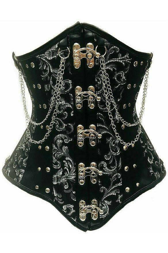 daisy beachwear Top Drawer Steel Boned Underbust Corset w/Chains and Clasps