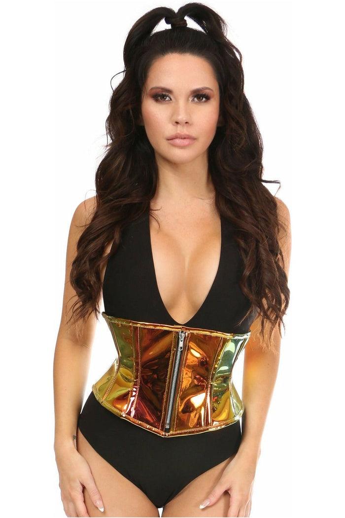 daisy beachwear Top Drawer Sunset Holo Steel Boned Mini Cincher